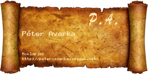 Péter Avarka névjegykártya